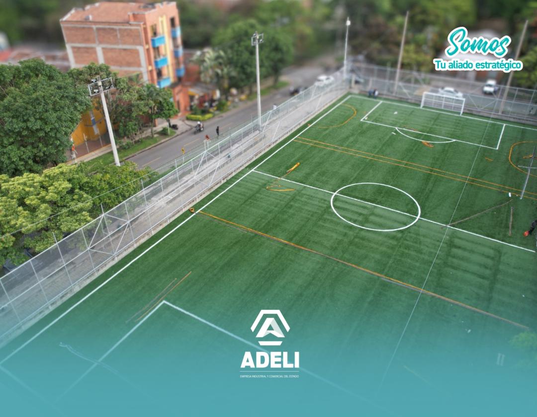 Panorámico de cancha intervenida